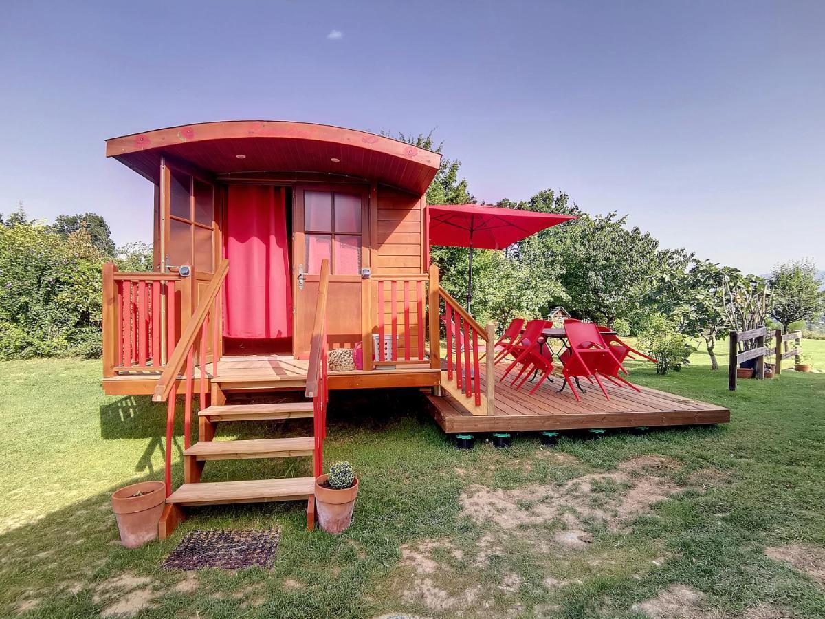 Maison d'hôtes La Roulotte Du Cagire - 4 Pers - Pyrenees à Villeneuve-de-Rivière Extérieur photo