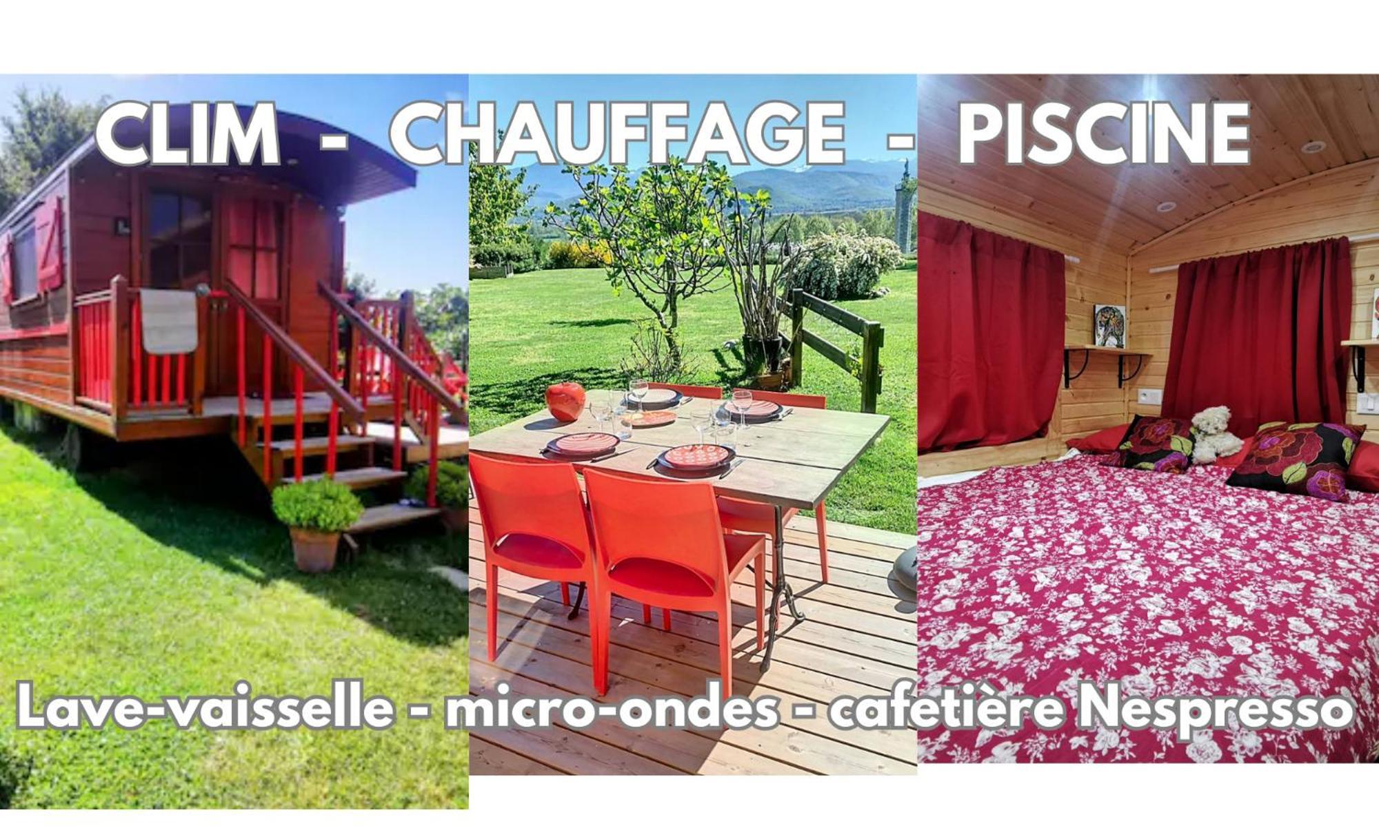 Maison d'hôtes La Roulotte Du Cagire - 4 Pers - Pyrenees à Villeneuve-de-Rivière Extérieur photo